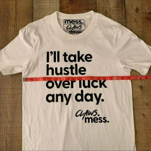 Mess in a bottle TNT x claws collaboration hustle white and black t-shirt - S - Picture 2 of 6